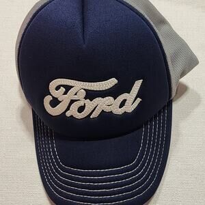 Ford blue and gray foam trucker hat snapback